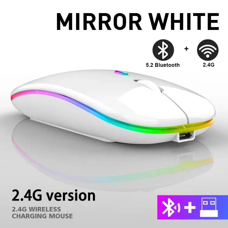 Wireless Mouse RGB Rechargeable Bluetooth
