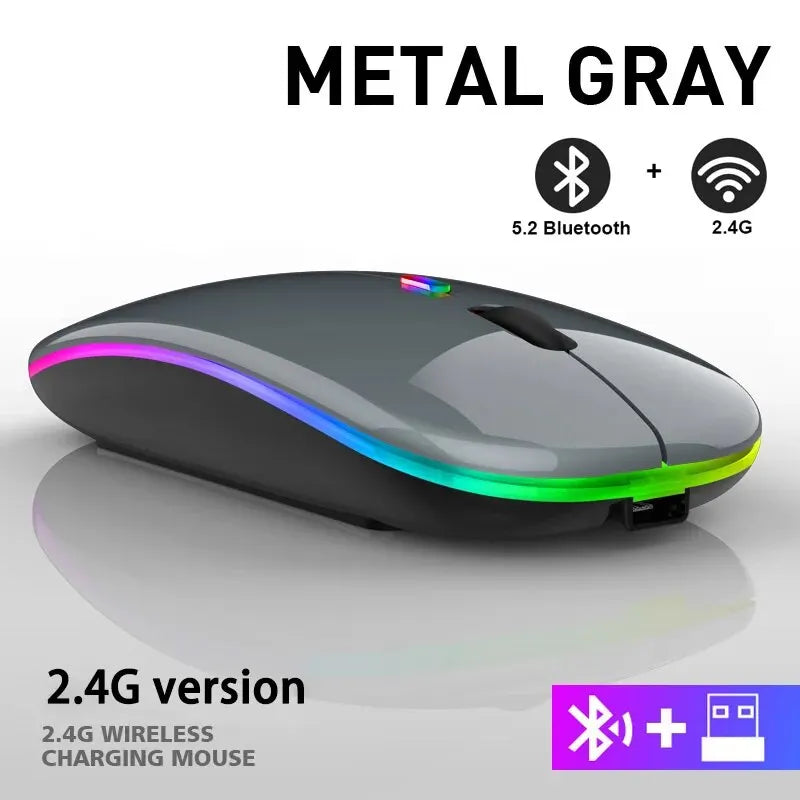 Wireless Mouse RGB Rechargeable Bluetooth