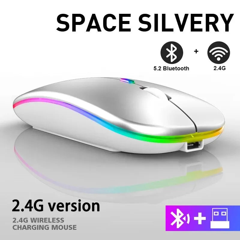 Wireless Mouse RGB Rechargeable Bluetooth