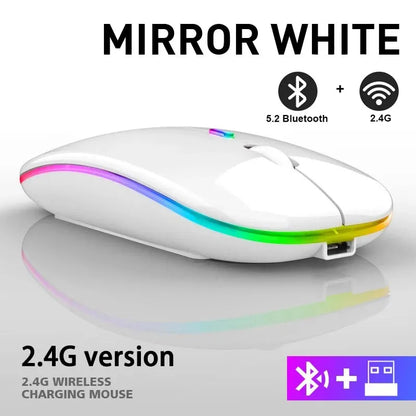 Wireless Mouse RGB Rechargeable Bluetooth 
