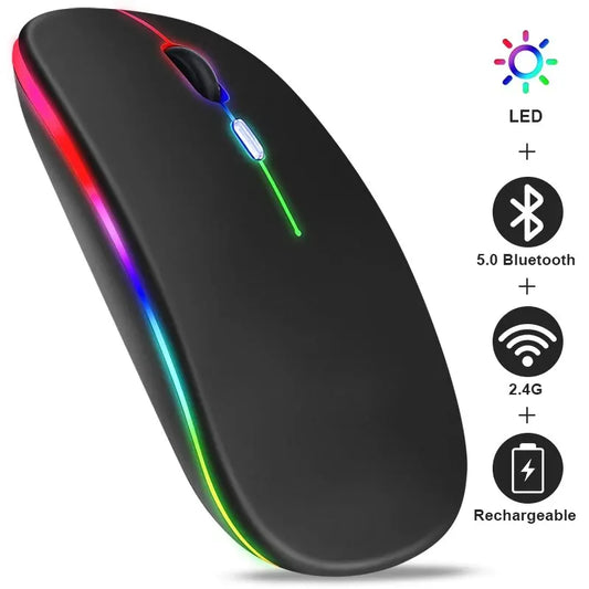 Wireless Mouse RGB Rechargeable Bluetooth 