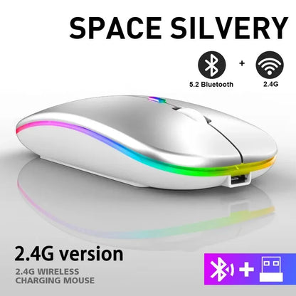 Wireless Mouse RGB Rechargeable Bluetooth 