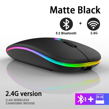 Wireless Mouse RGB Rechargeable Bluetooth 